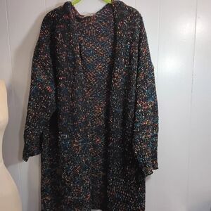BloomChic Vibrant Speckled Knit Sweater Coat